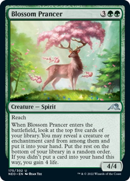 画像1: 【ENG】花咲く跳獣/Blossom Prancer[MTG_NEO_175U] (1)