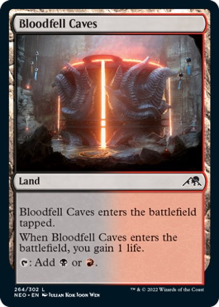 画像1: 【ENG】血溜まりの洞窟/Bloodfell Caves[MTG_NEO_264C] (1)