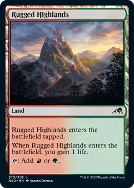 画像1: 【ENG】岩だらけの高地/Rugged Highlands[MTG_NEO_273C] (1)