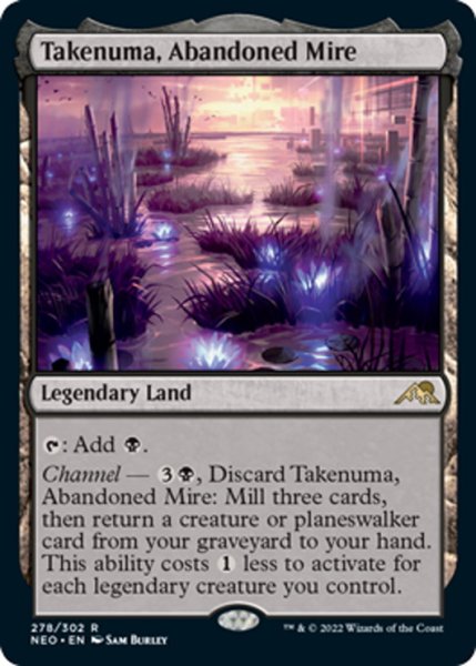 画像1: 【ENG】★Foil★見捨てられたぬかるみ、竹沼/Takenuma, Abandoned Mire[MTG_NEO_278R]セットブースター版 (1)