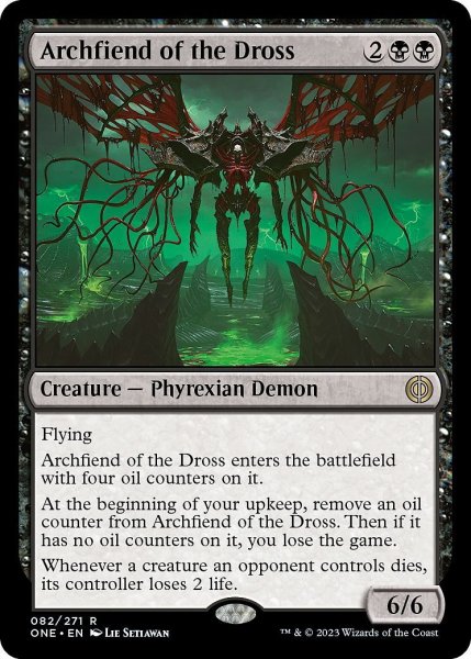 画像1: 【ENG】★Foil★ドロスの魔神/Archfiend of the Dross[MTG_ONE_082R] (1)