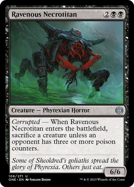 画像1: 【ENG】貪欲な屍巨人/Ravenous Necrotitan[MTG_ONE_106U] (1)