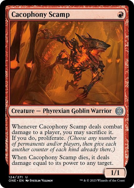 画像1: 【ENG】騒音の悪獣/Cacophony Scamp[MTG_ONE_124U] (1)