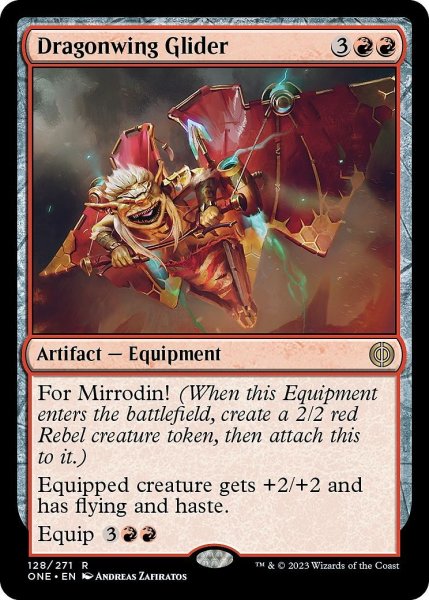 画像1: 【ENG】★Foil★竜翼の滑空者/Dragonwing Glider[MTG_ONE_128R] (1)