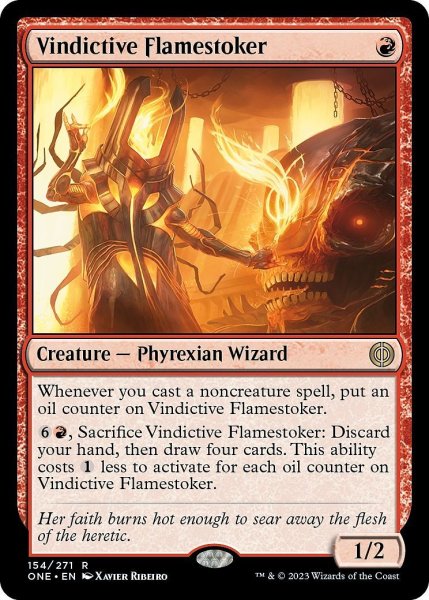 画像1: 【ENG】執念深い炎焚き/Vindictive Flamestoker[MTG_ONE_154R] (1)