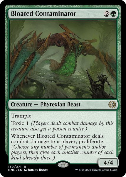 画像1: 【ENG】ふくれた汚染者/Bloated Contaminator[MTG_ONE_159R] (1)