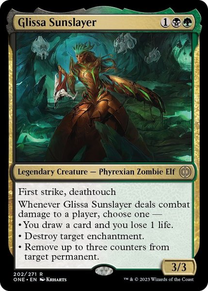 画像1: 【ENG】グリッサ・サンスレイヤー/Glissa Sunslayer[MTG_ONE_202R] (1)