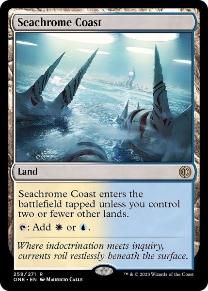 画像1: 【ENG】★Foil★金属海の沿岸/Seachrome Coast[MTG_ONE_258R] (1)