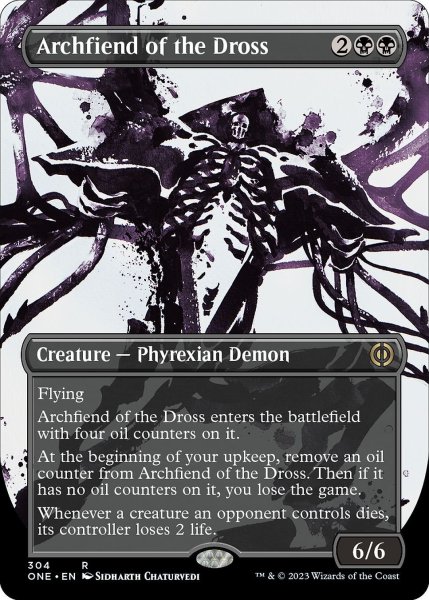 画像1: 【ENG】★Foil★ドロスの魔神/Archfiend of the Dross[MTG_ONE_304R] (1)