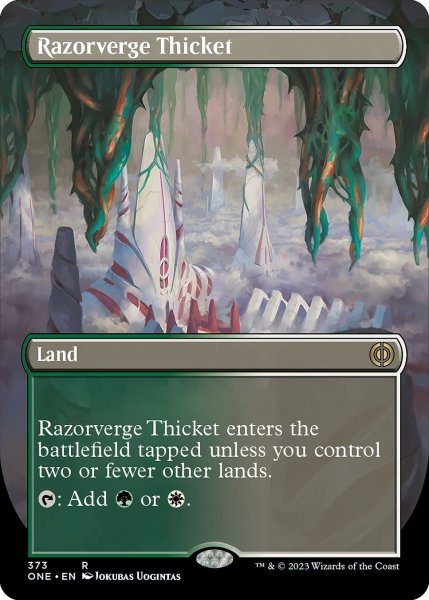 画像1: 【ENG】★Foil★剃刀境の茂み/Razorverge Thicket[MTG_ONE_373R] (1)