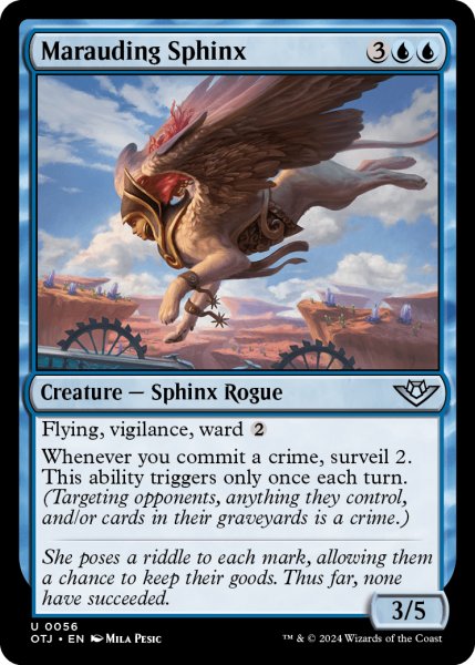 画像1: 【ENG】無法のスフィンクス/Marauding Sphinx[MTG_OTJ_0056_U] (1)