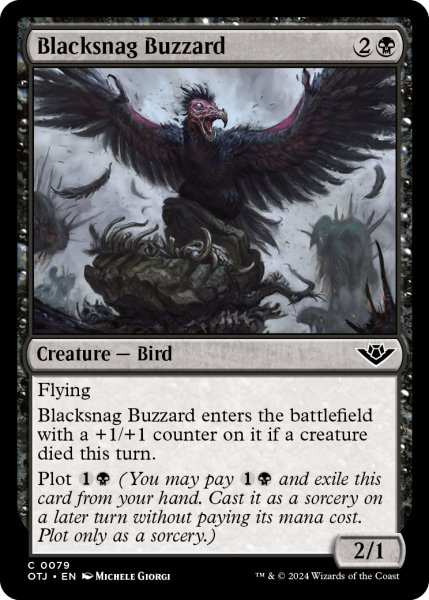 画像1: 【ENG】黒鉤のノスリ/Blacksnag Buzzard[MTG_OTJ_0079_C] (1)