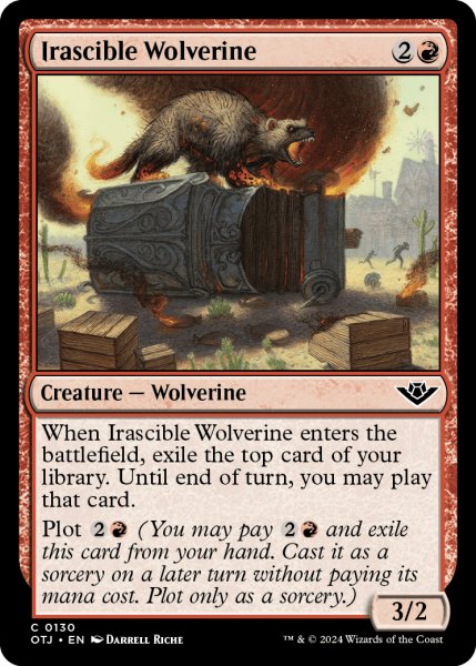 画像1: 【ENG】怒りっぽいクズリ/Irascible Wolverine[MTG_OTJ_0130_C] (1)