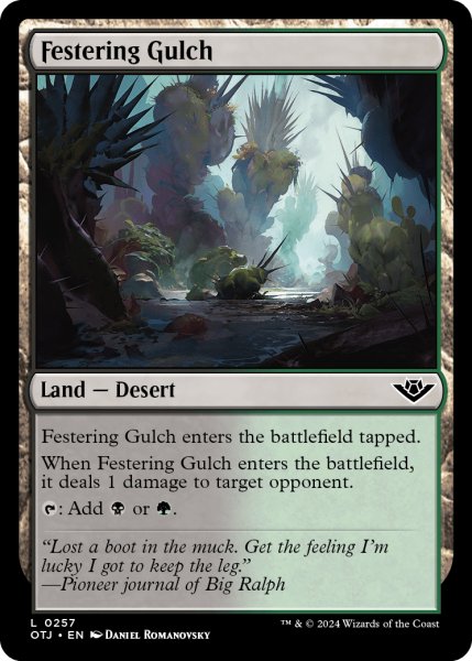 画像1: 【ENG】ただれた峡谷/Festering Gulch[MTG_OTJ_0257_C] (1)