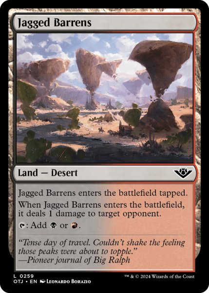 画像1: 【ENG】鋸刃の痩せ地/Jagged Barrens[MTG_OTJ_0259_C] (1)