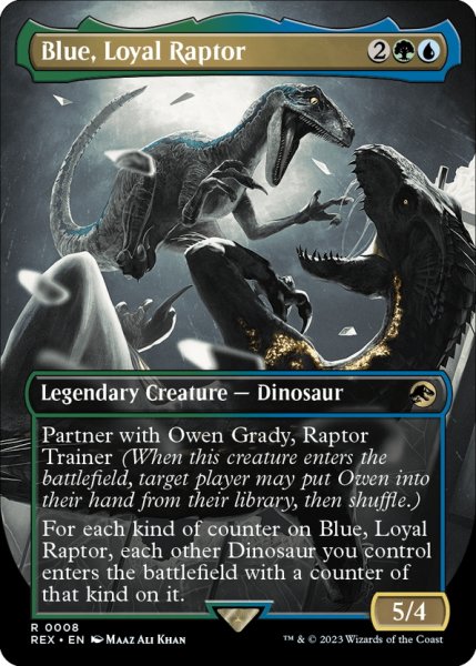 画像1: 【ENG】忠実なラプトル、ブルー/Blue, Loyal Raptor[MTG_REX_0008R] (1)