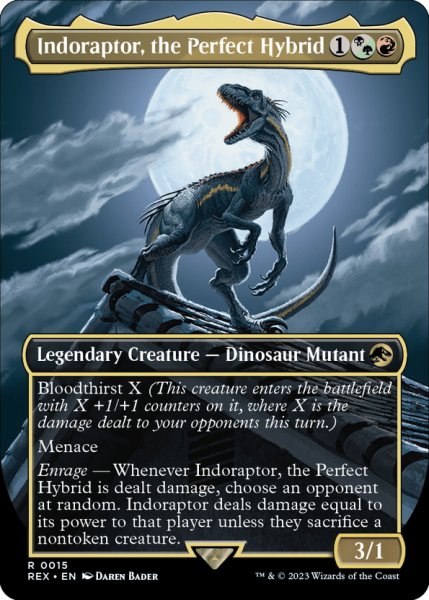 画像1: 【ENG】究極のハイブリッド恐竜、インドラプトル/Indoraptor, the Perfect Hybrid[MTG_REX_0015R] (1)