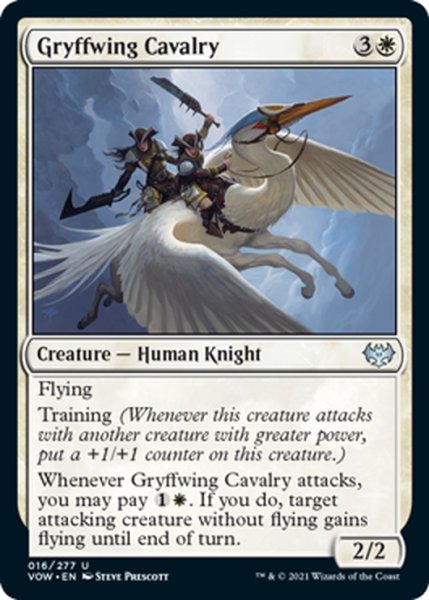 画像1: 【ENG】グリフ翼の騎兵隊/Gryffwing Cavalry[MTG_VOW_016U] (1)