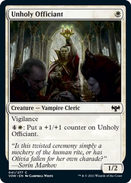 画像1: 【ENG】不浄なる祭司/Unholy Officiant[MTG_VOW_041C] (1)