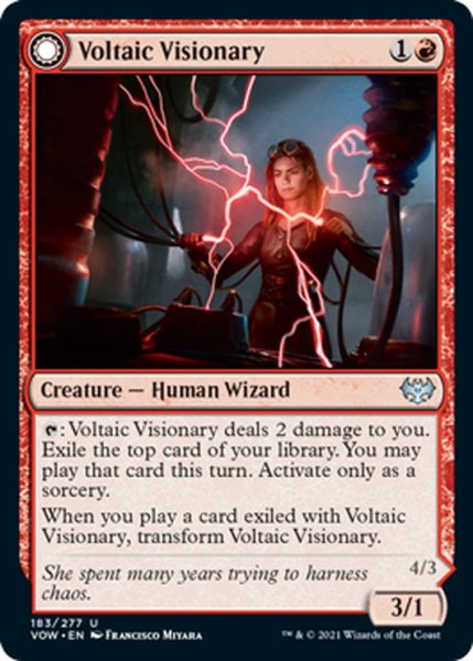 画像1: 【ENG】通電の幻想家/蓄電の狂戦士/Voltaic Visionary/Volt-Charged Berserker[MTG_VOW_183U] (1)