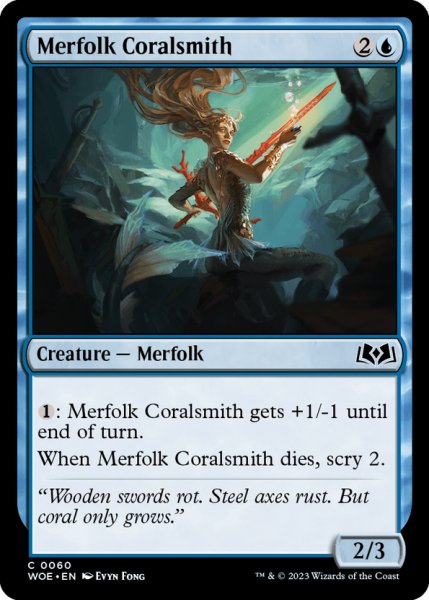 画像1: 【ENG】マーフォークの珊瑚鍛冶/Merfolk Coralsmith[MTG_WOE_0060_C] (1)