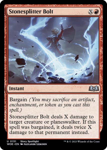 画像1: 【ENG】石断ちの稲妻/Stonesplitter Bolt[MTG_WOE_0151_U] (1)