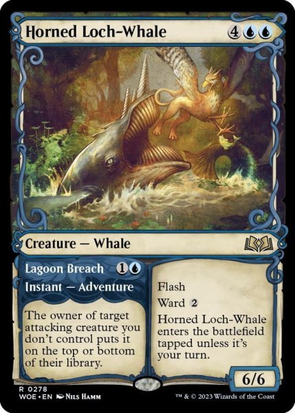 画像1: 【ENG】有角の湖鯨/Horned Loch-Whale[MTG_WOE_0278_R] (1)