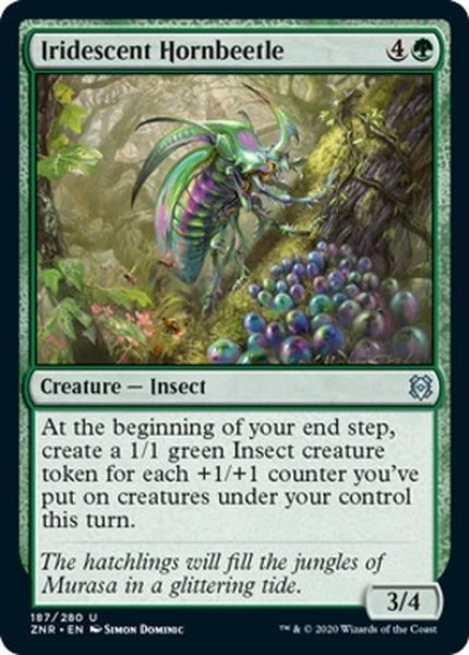 画像1: 【ENG】玉虫色の角甲虫/Iridescent Hornbeetle[MTG_ZNR_187U] (1)