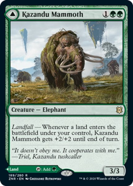 画像1: 【ENG】カザンドゥのマンモス/カザンドゥの谷/Kazandu Mammoth/Kazandu Valley[MTG_ZNR_189R] (1)