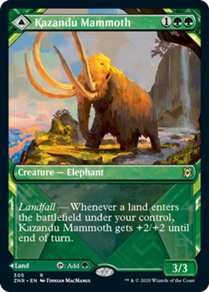 画像1: 【ENG】カザンドゥのマンモス/カザンドゥの谷/Kazandu Mammoth/Kazandu Valley[MTG_ZNR_305R] (1)